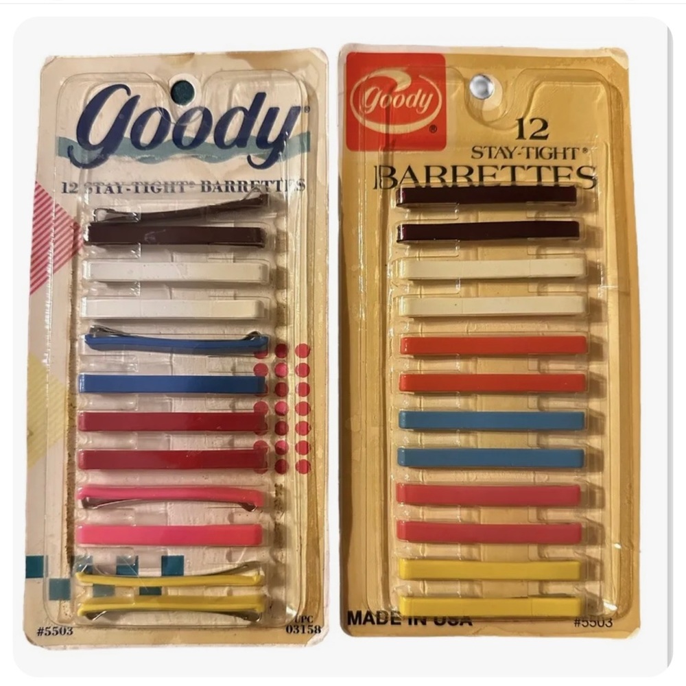 Vintage Goody Stay Tight Barrettes Hair Clips NOS